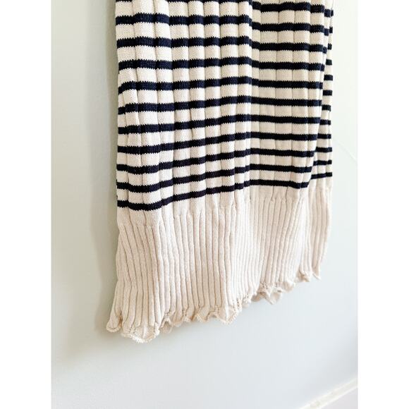 Zara | Striped Knit Dress with Scalloped Hem | Sz XS - Picture 9 of 9